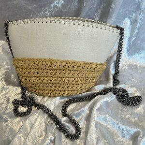 STELLA McCARTNEY Small Half&Half Raffia Crossbody Bag